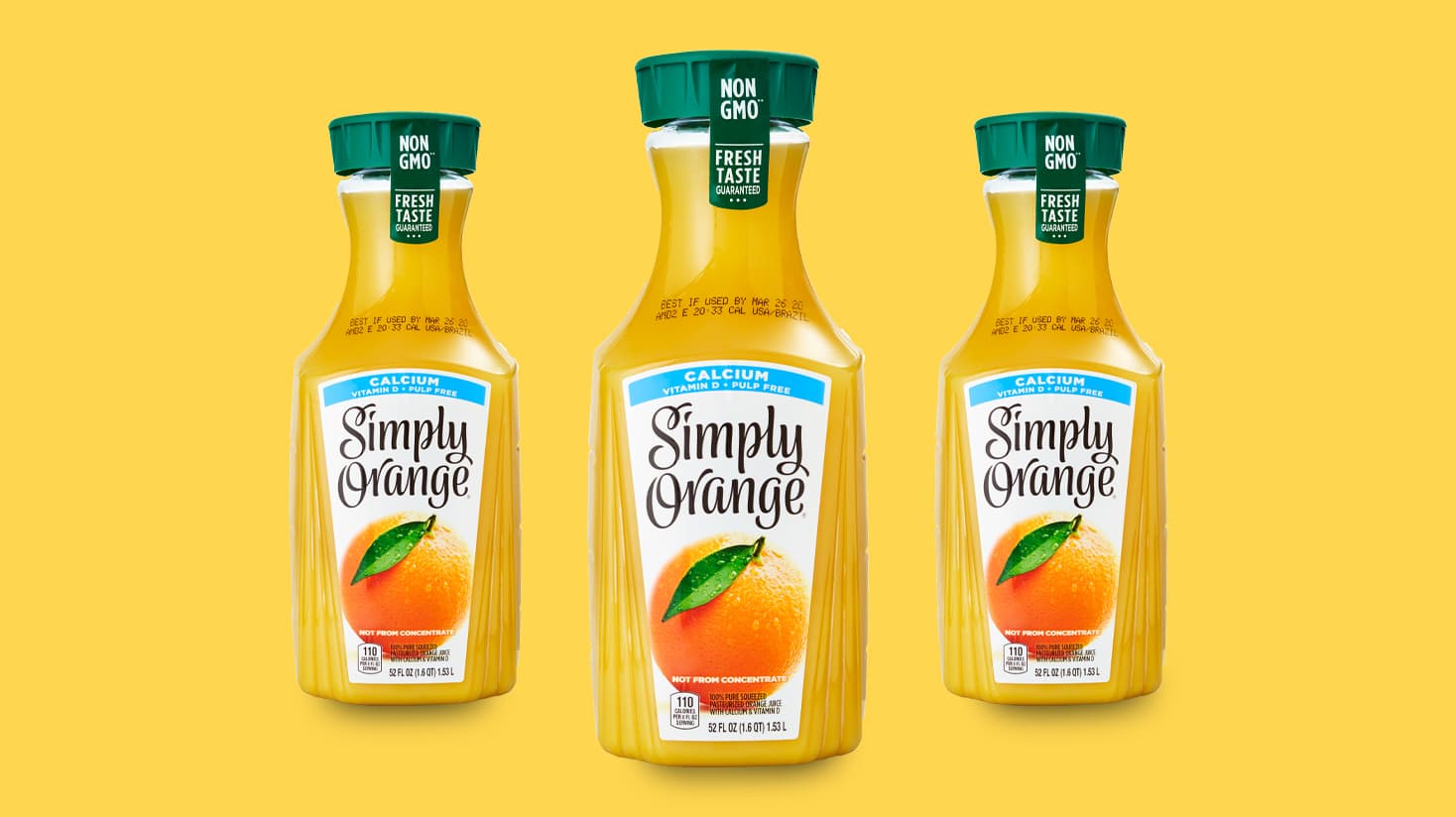 Simply Orange Pulp Free Juice Bottle, 52 fl oz