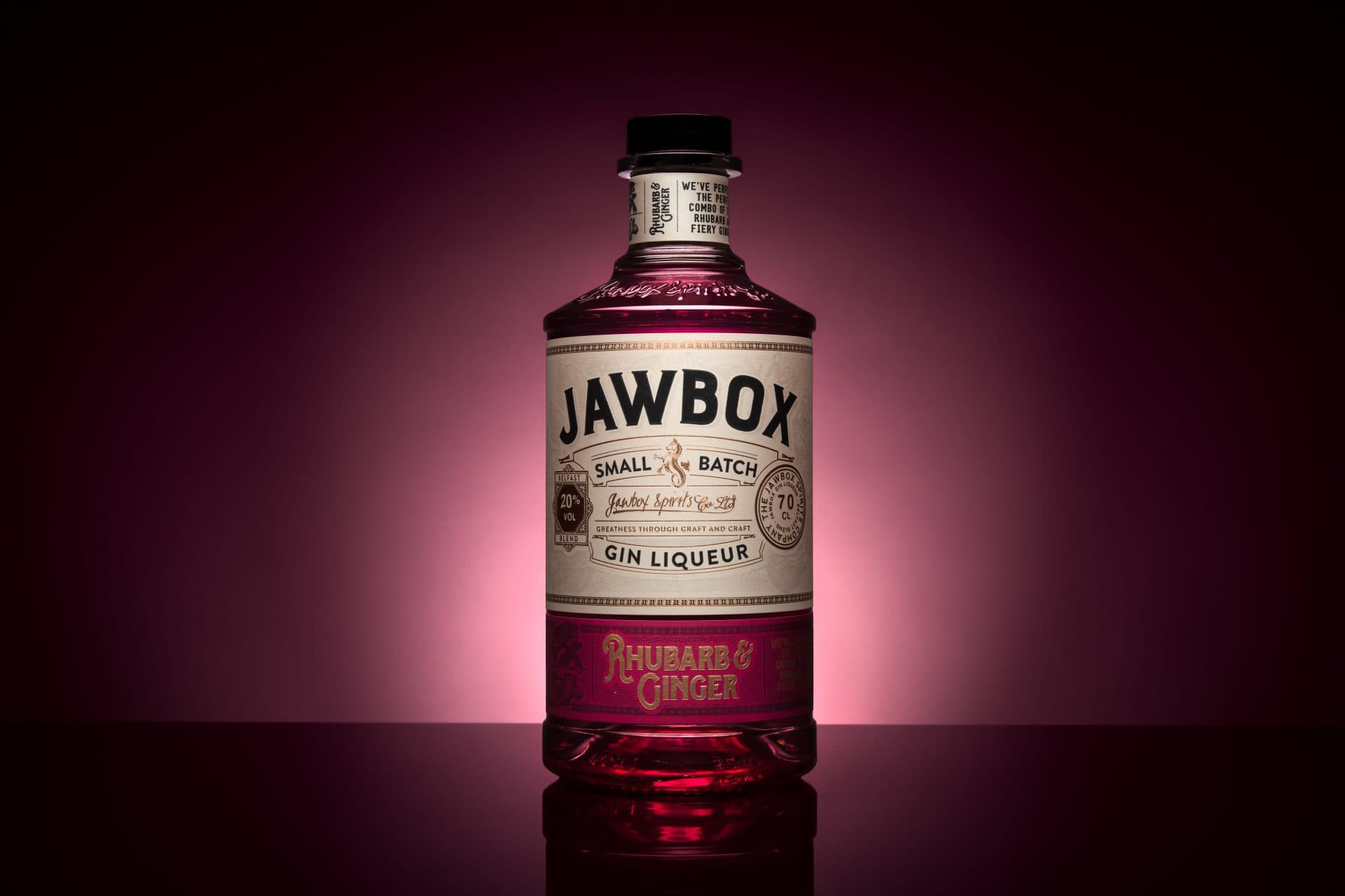Image of Jawbox Spirits Co Rhubarb & Ginger Gin Liqueur Labels