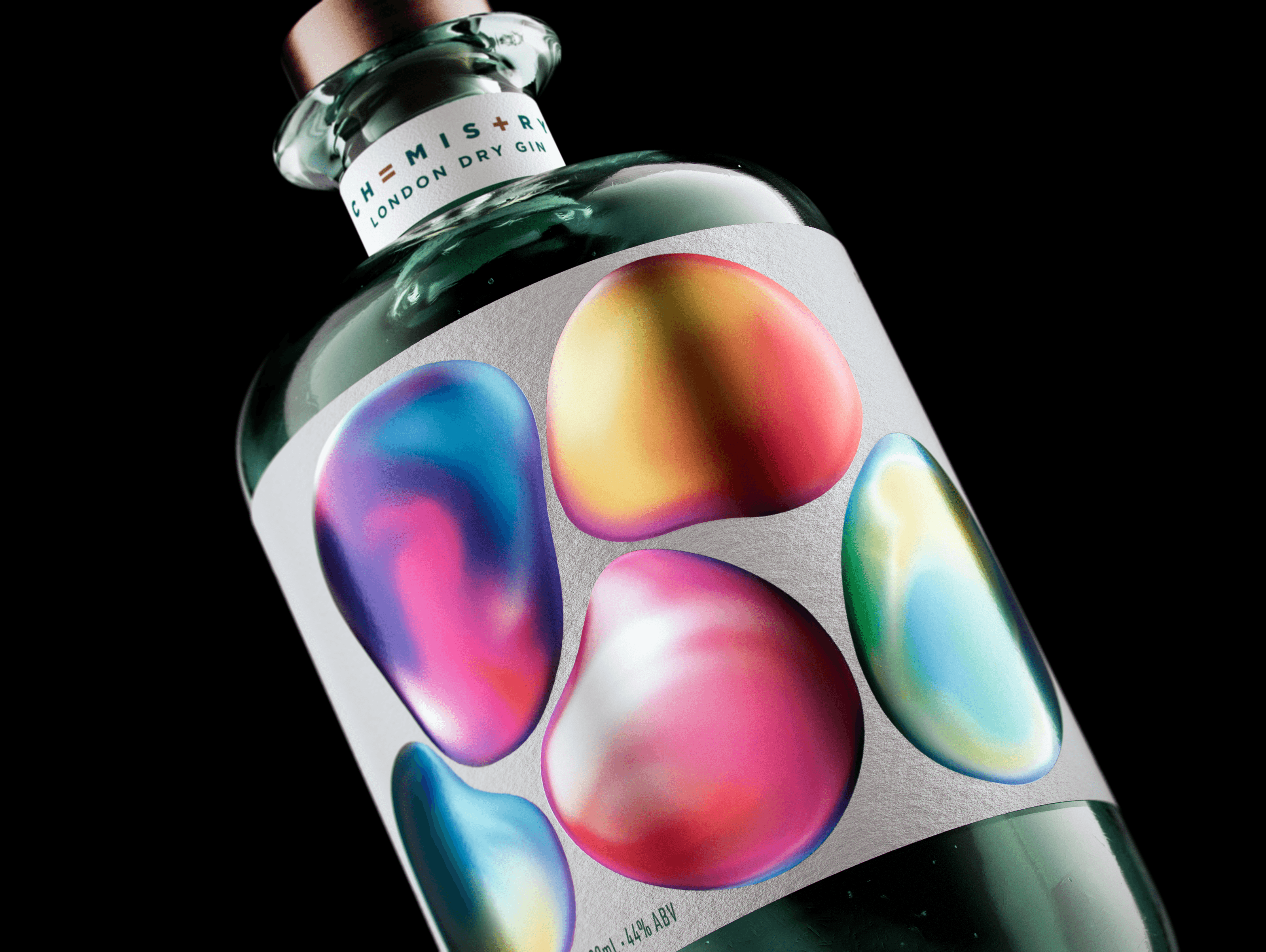 Image of Highly embellished abstract label, meets Post-Consumer-Waste material