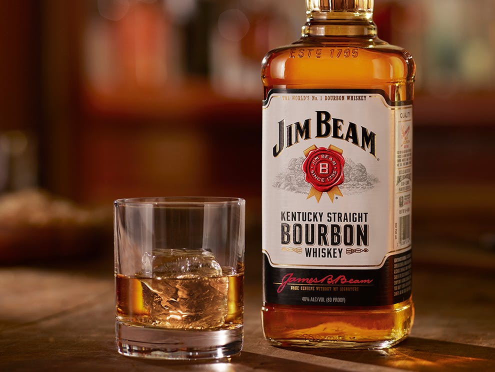 Image of Nuova decorazione per la bottiglia di bourbon whisky Jim Beam