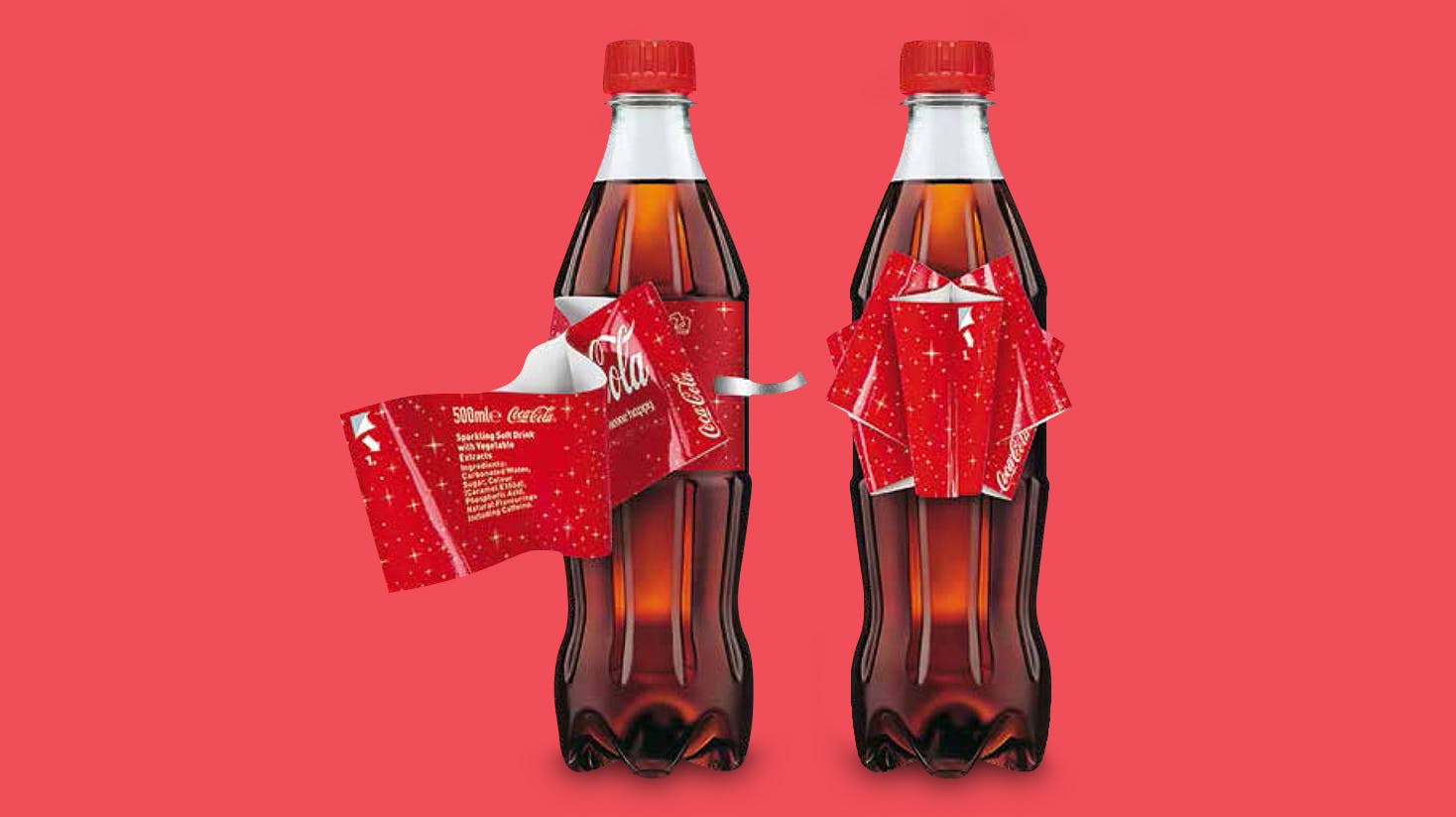 Image of Las etiquetas envolventes de OPP transforman botellas ordinarias en un precioso moño navideño